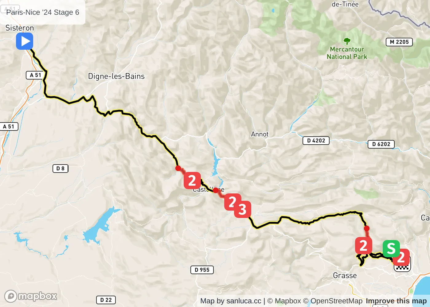 map of the route