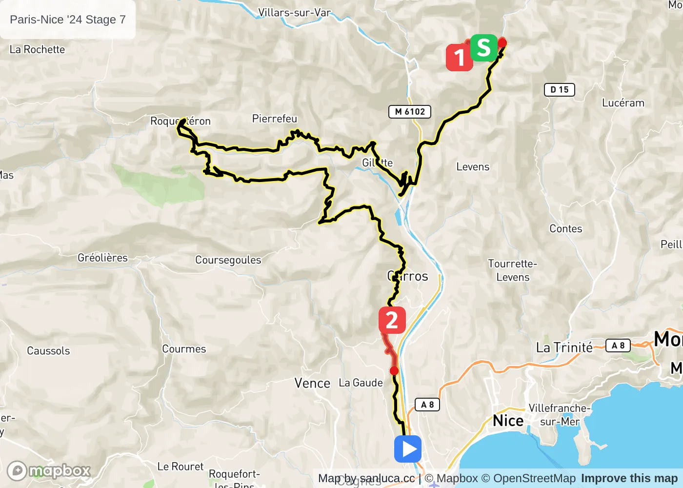 map of the route