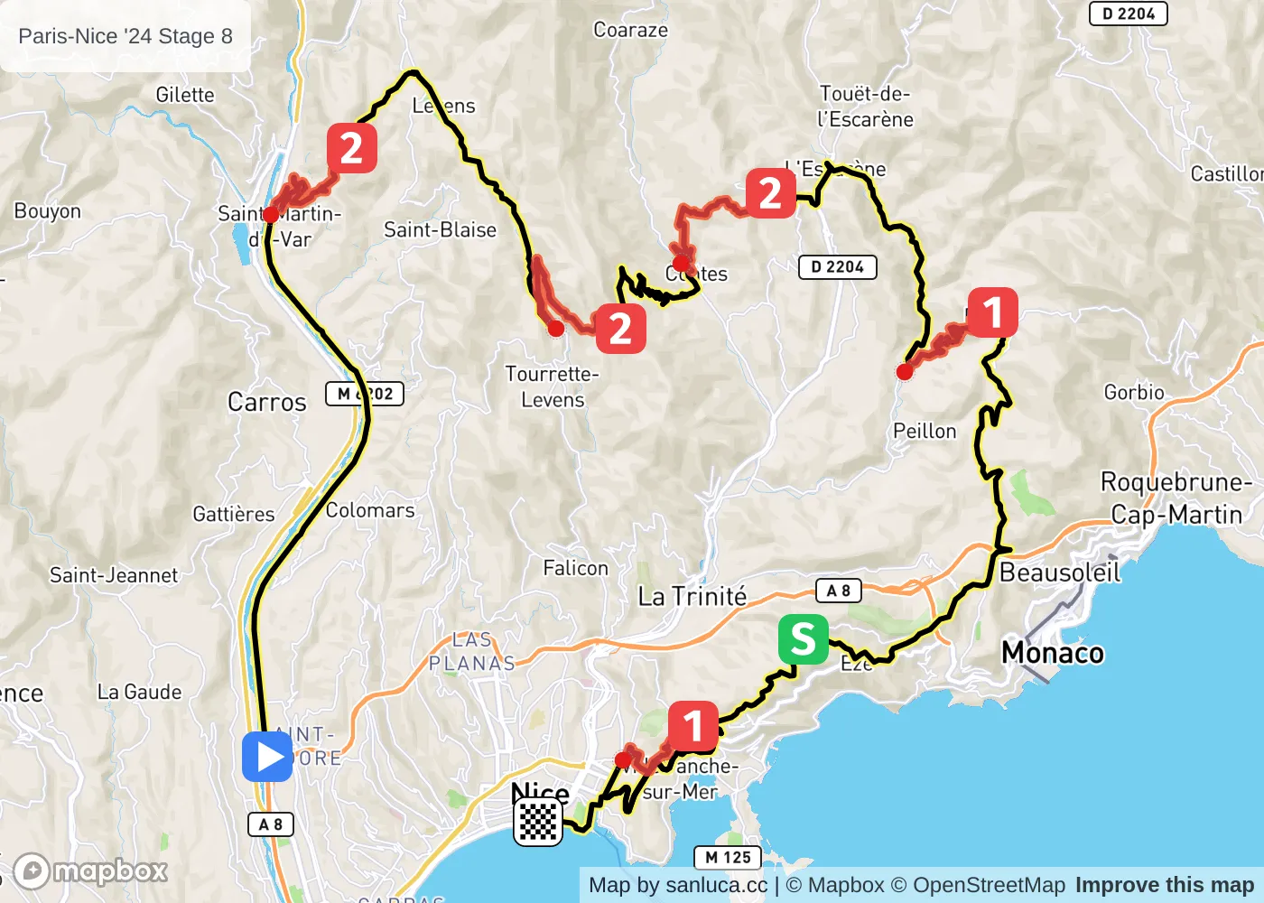 map of the route