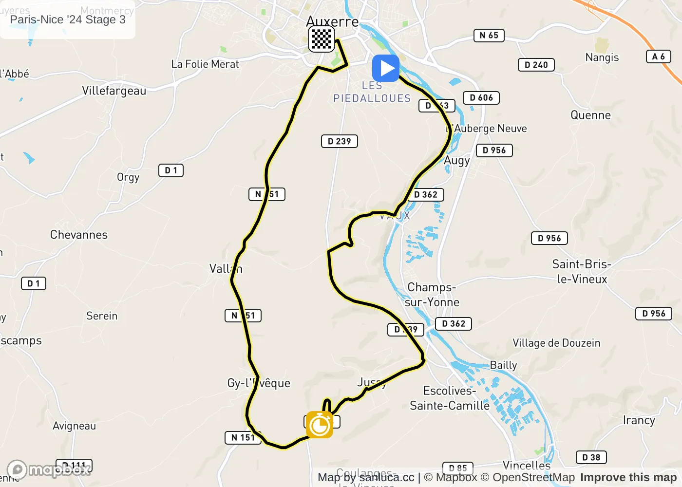 map of the route