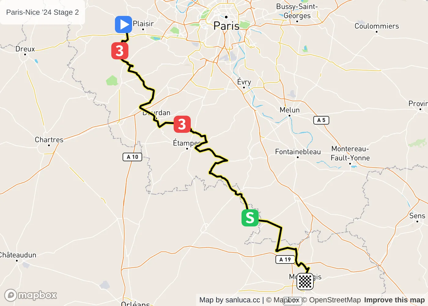 map of the route
