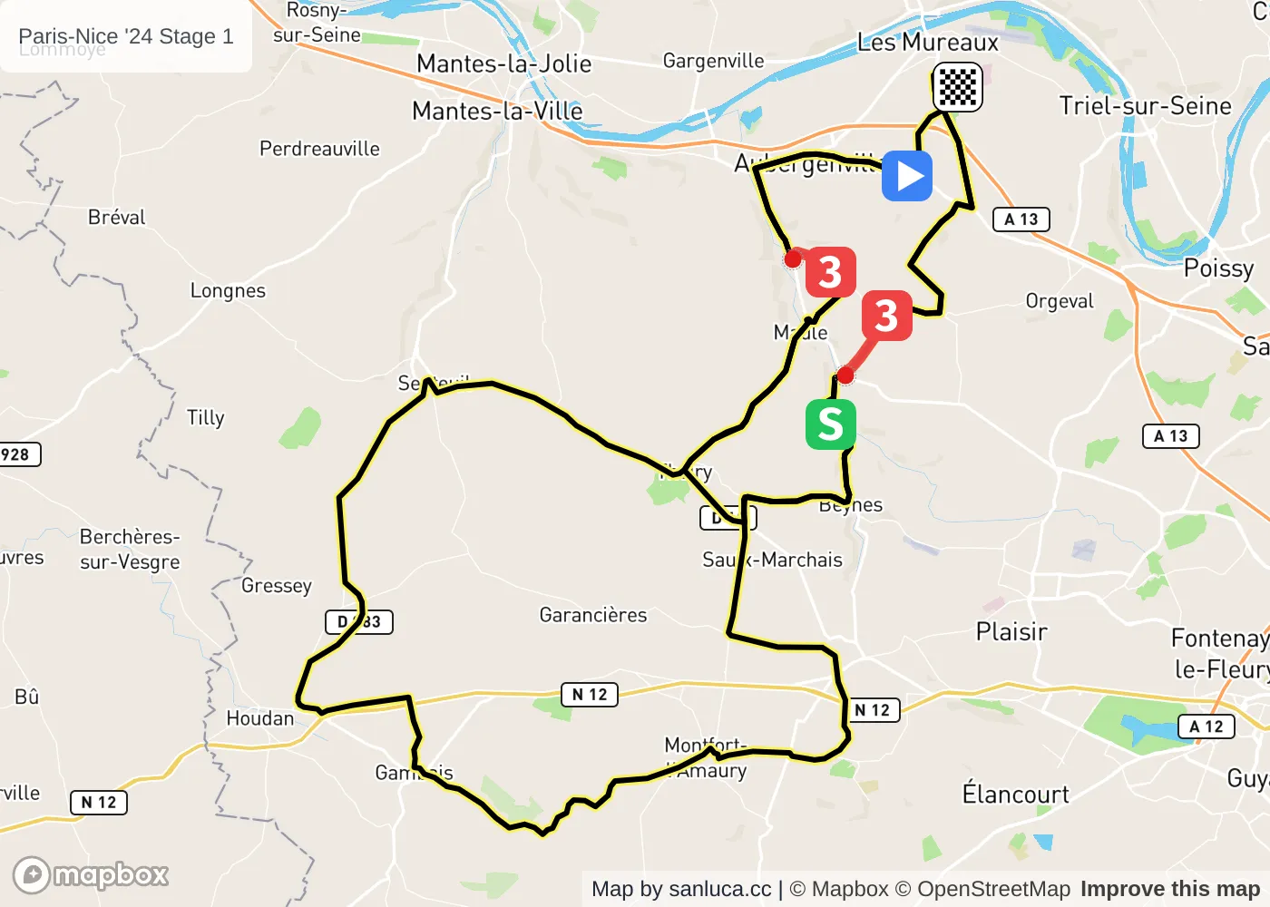 map of the route