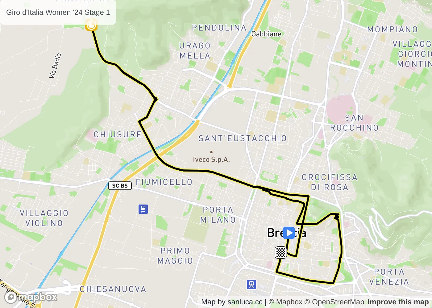 map of the route