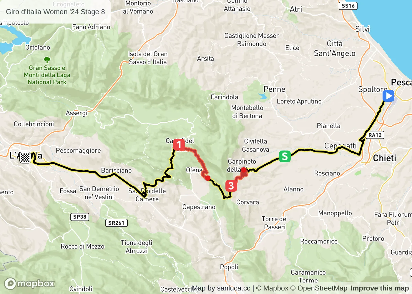map of the route