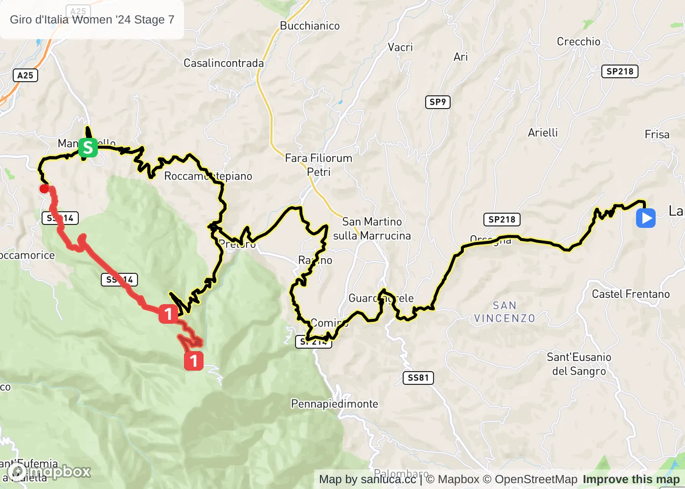 map of the route