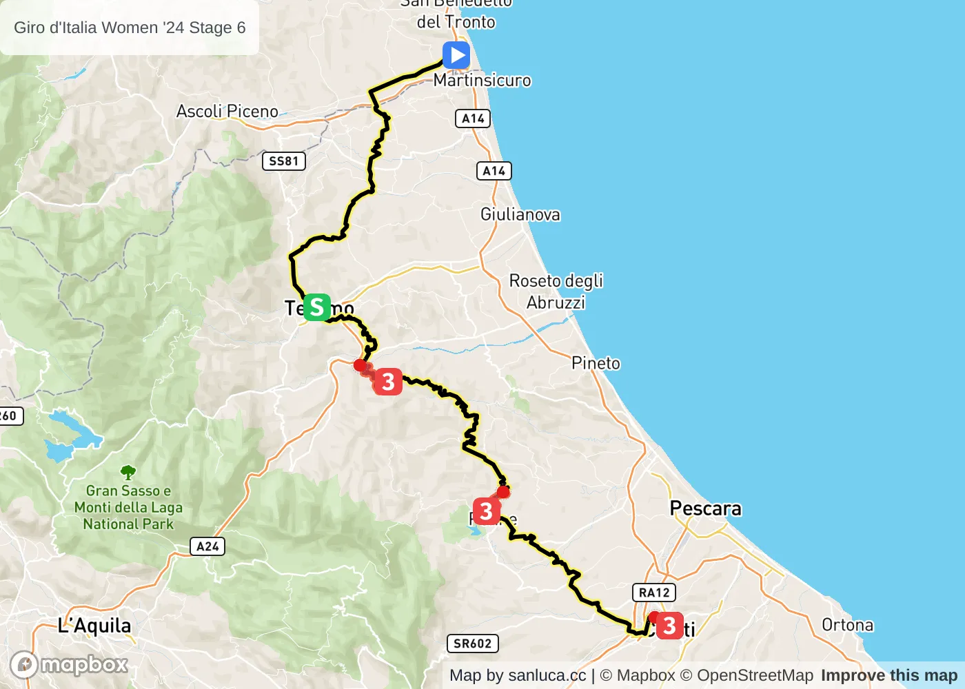 map of the route