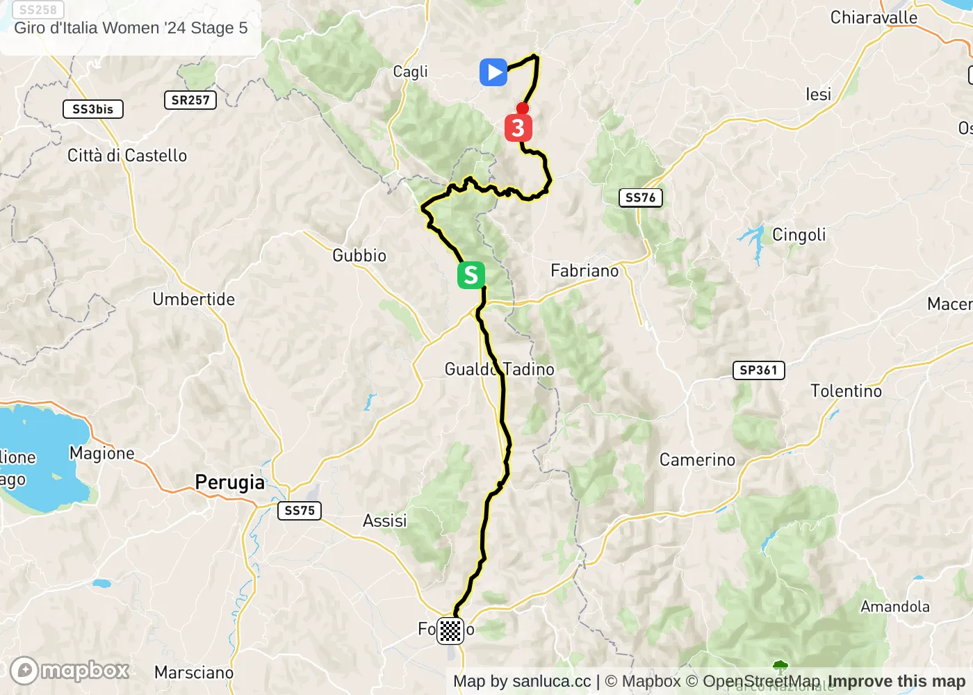 map of the route