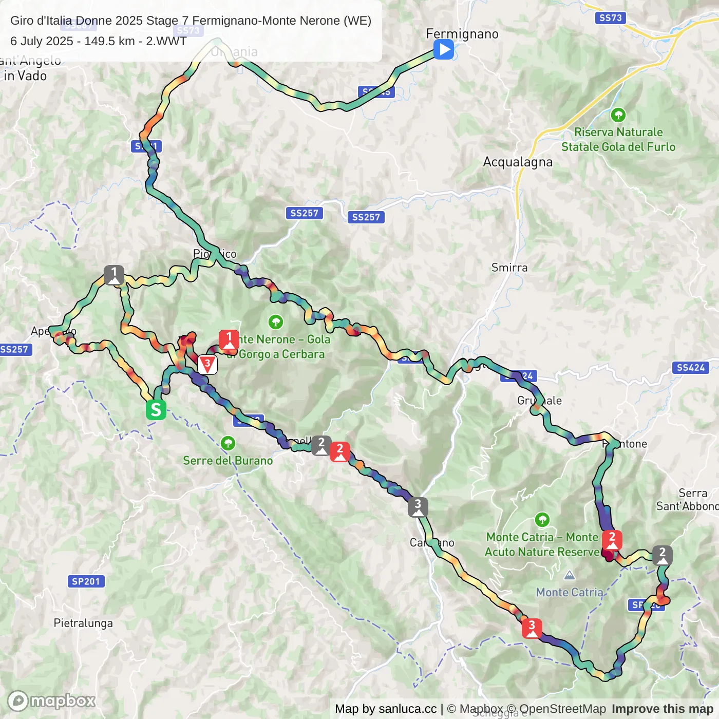 map of the route