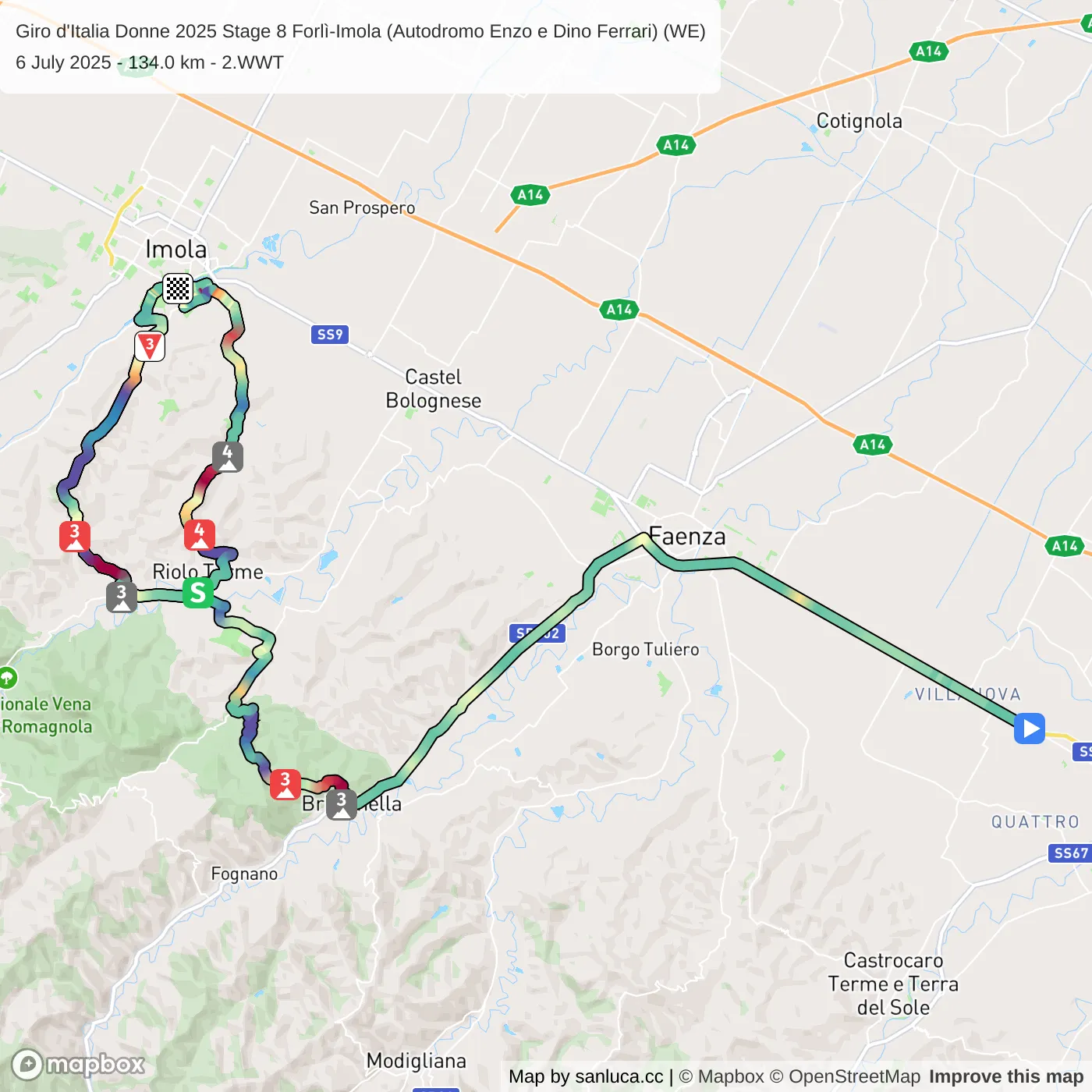 map of the route
