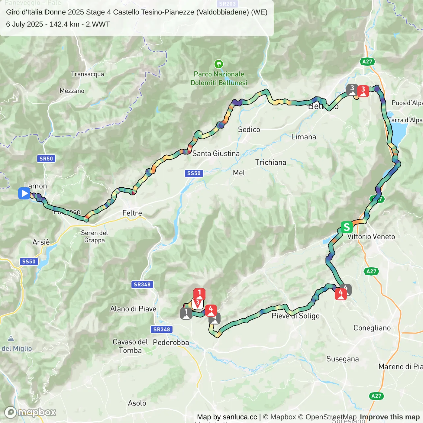 map of the route