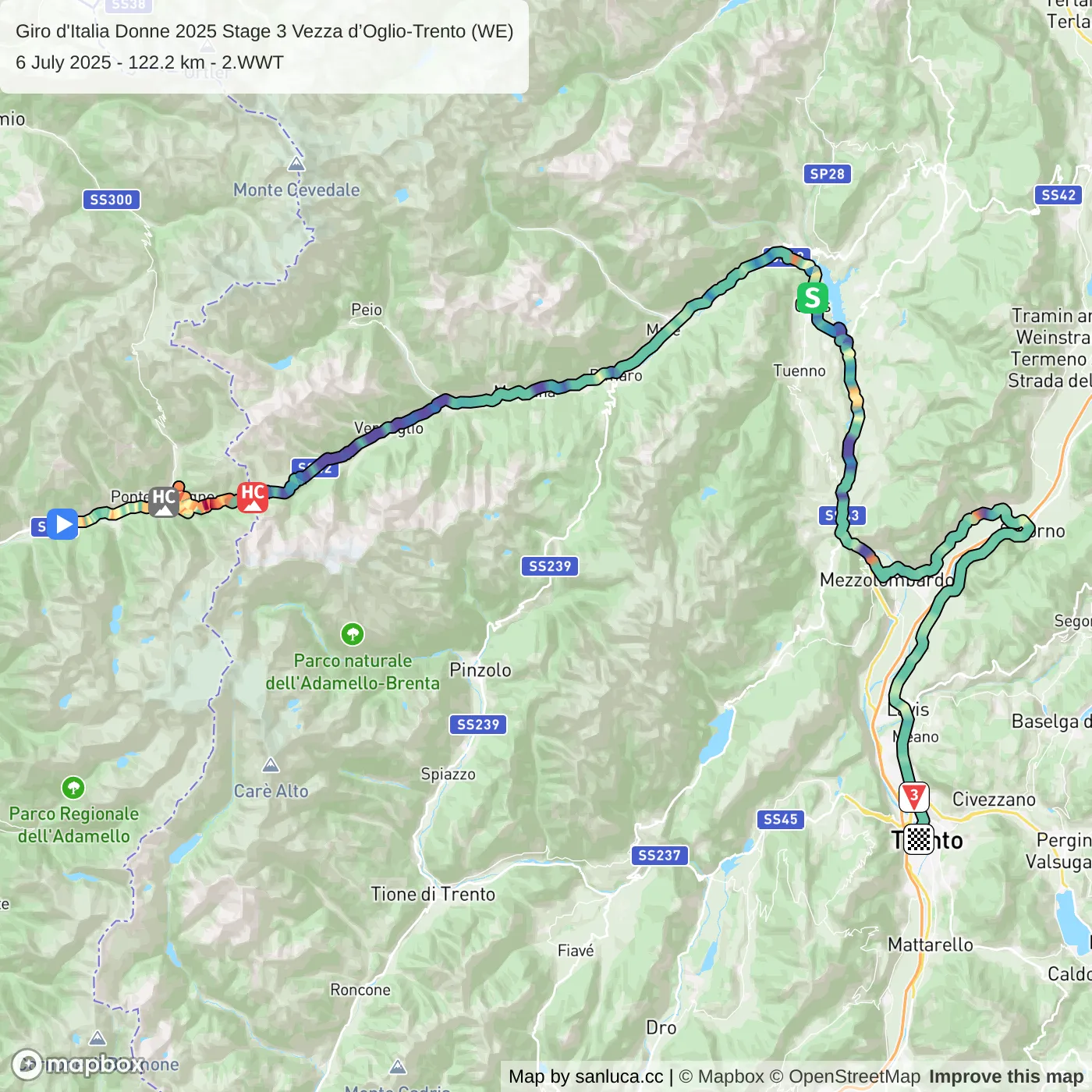 map of the route
