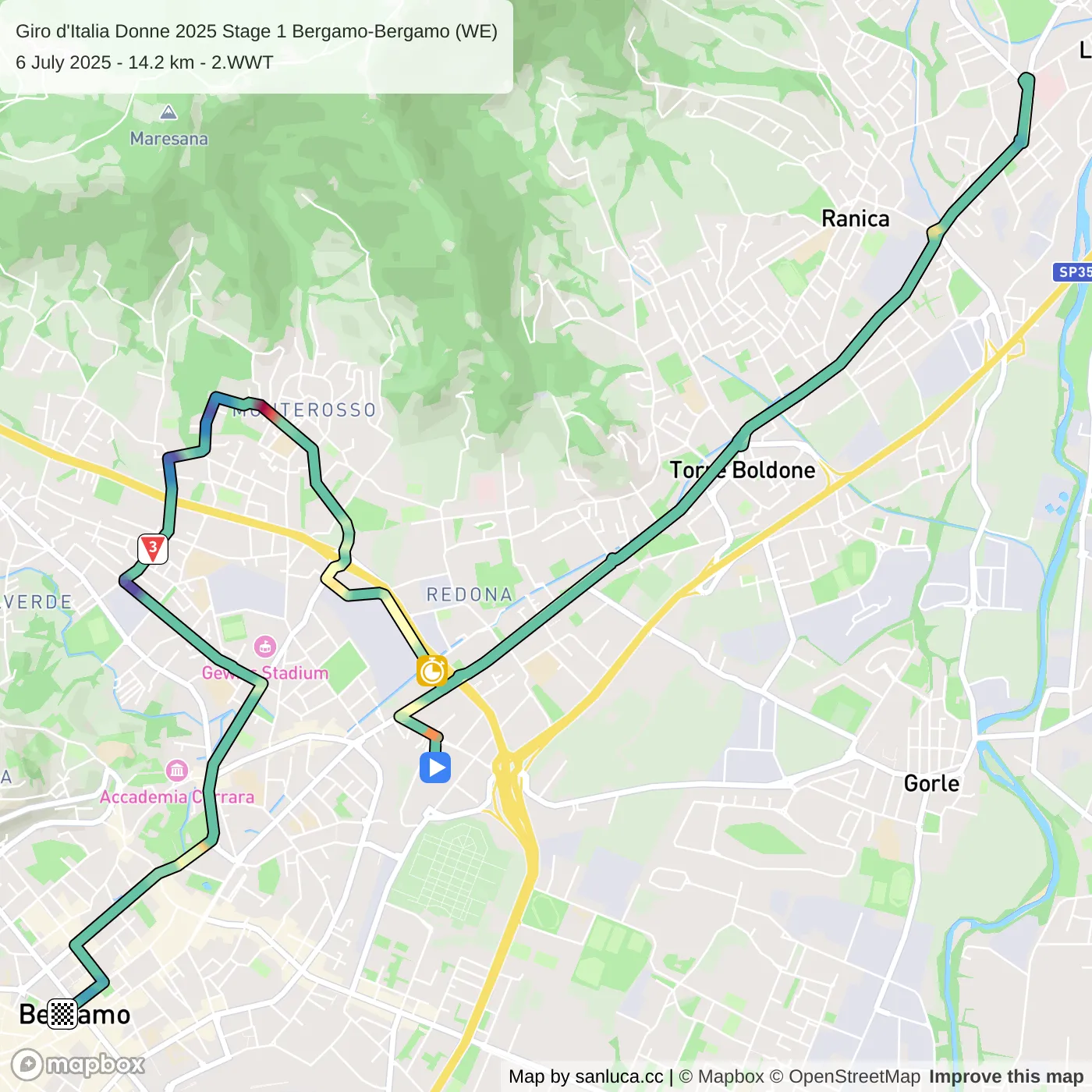 map of the route