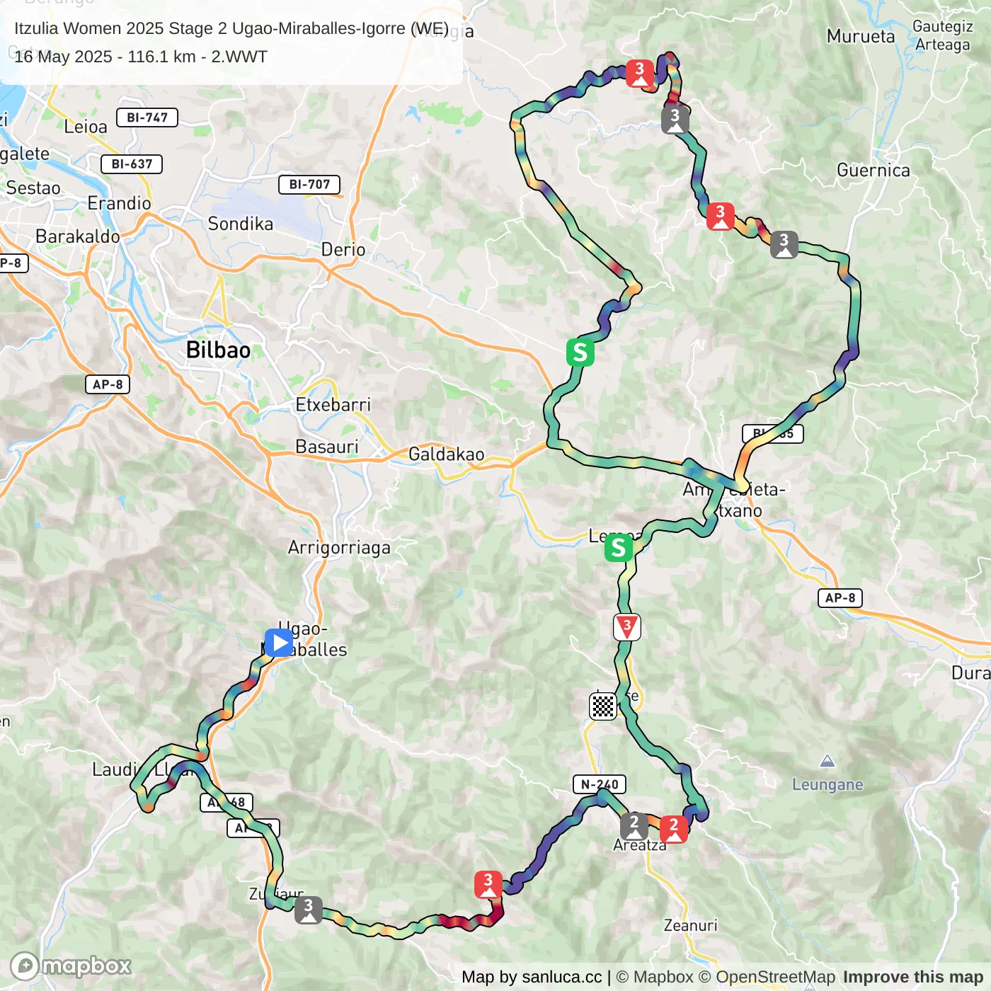 map of the route