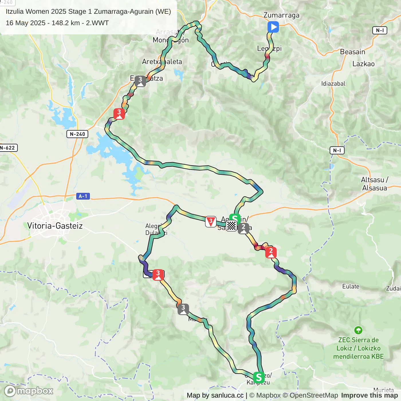 map of the route