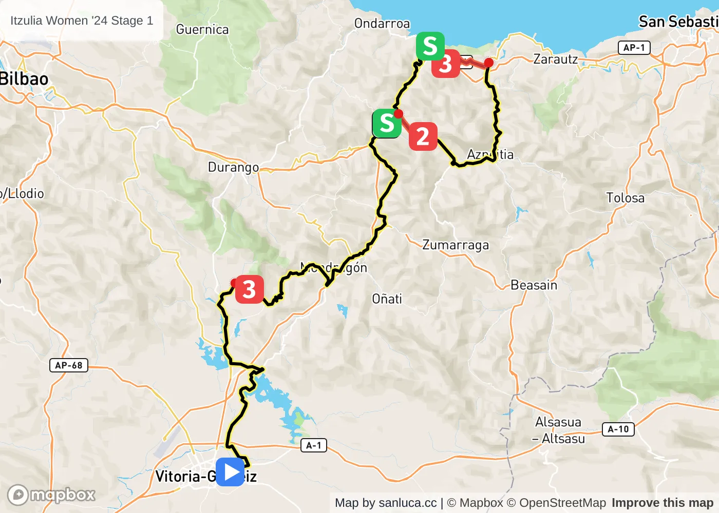 map of the route