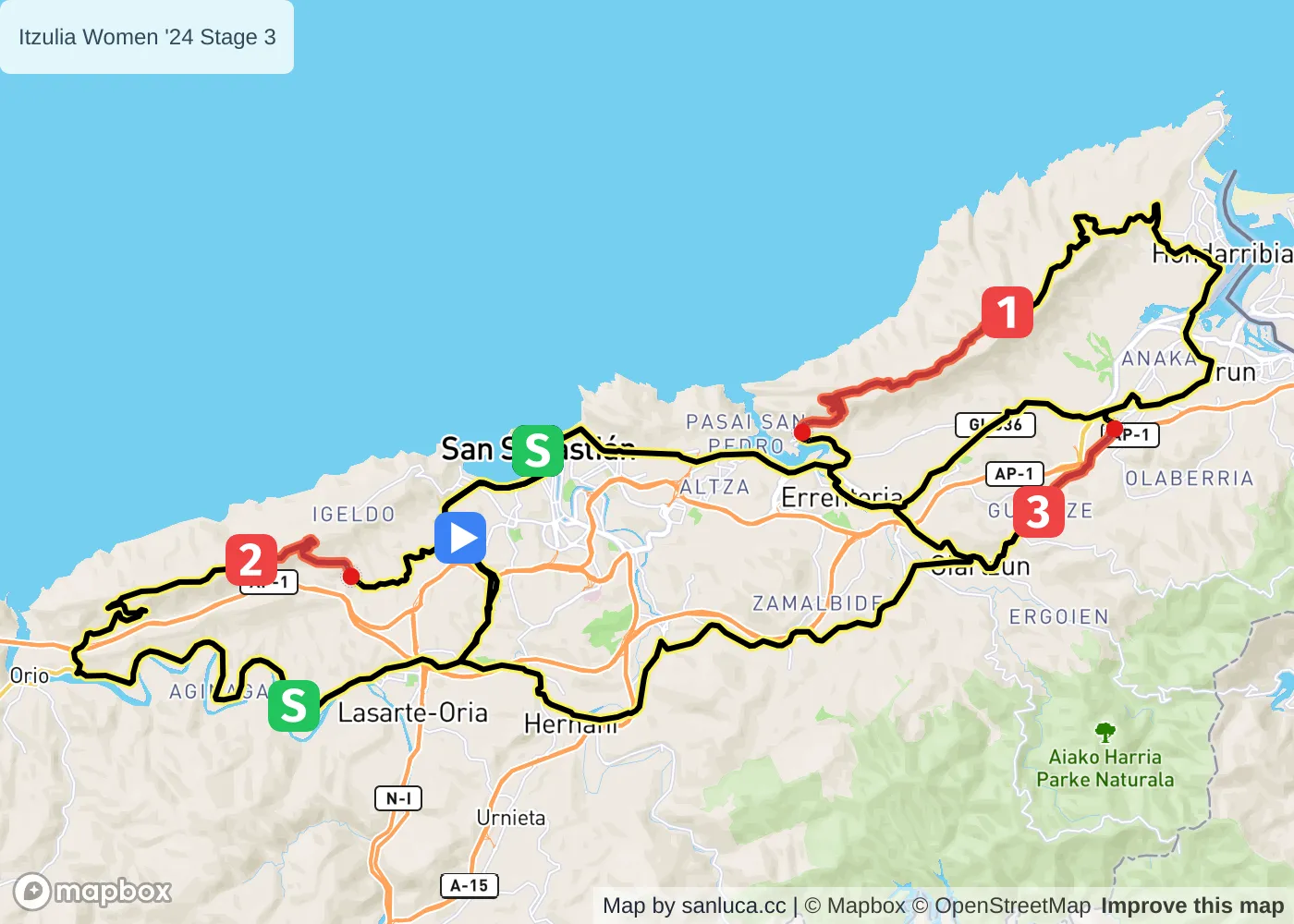 map of the route