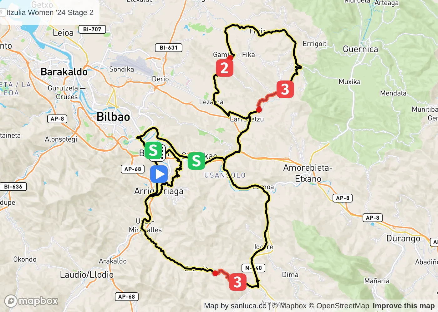 map of the route