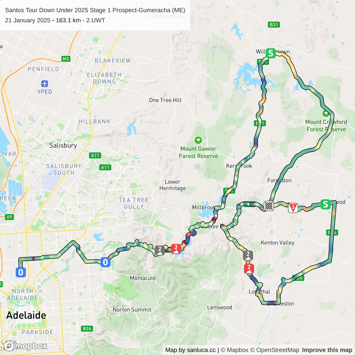 map of the route