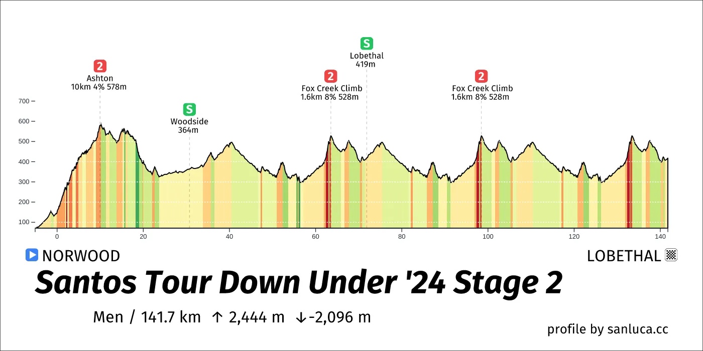 profile of the route