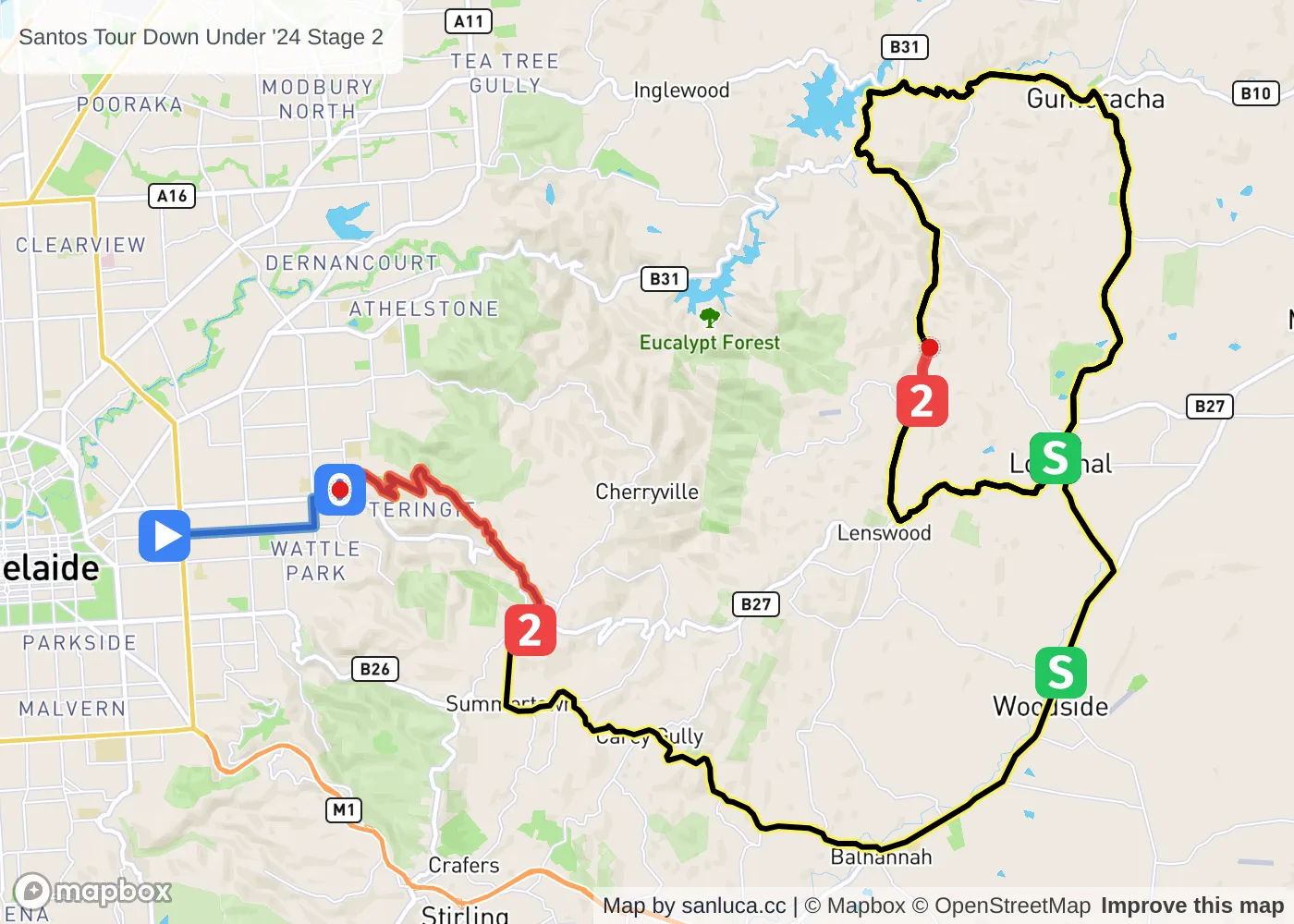 map of the route