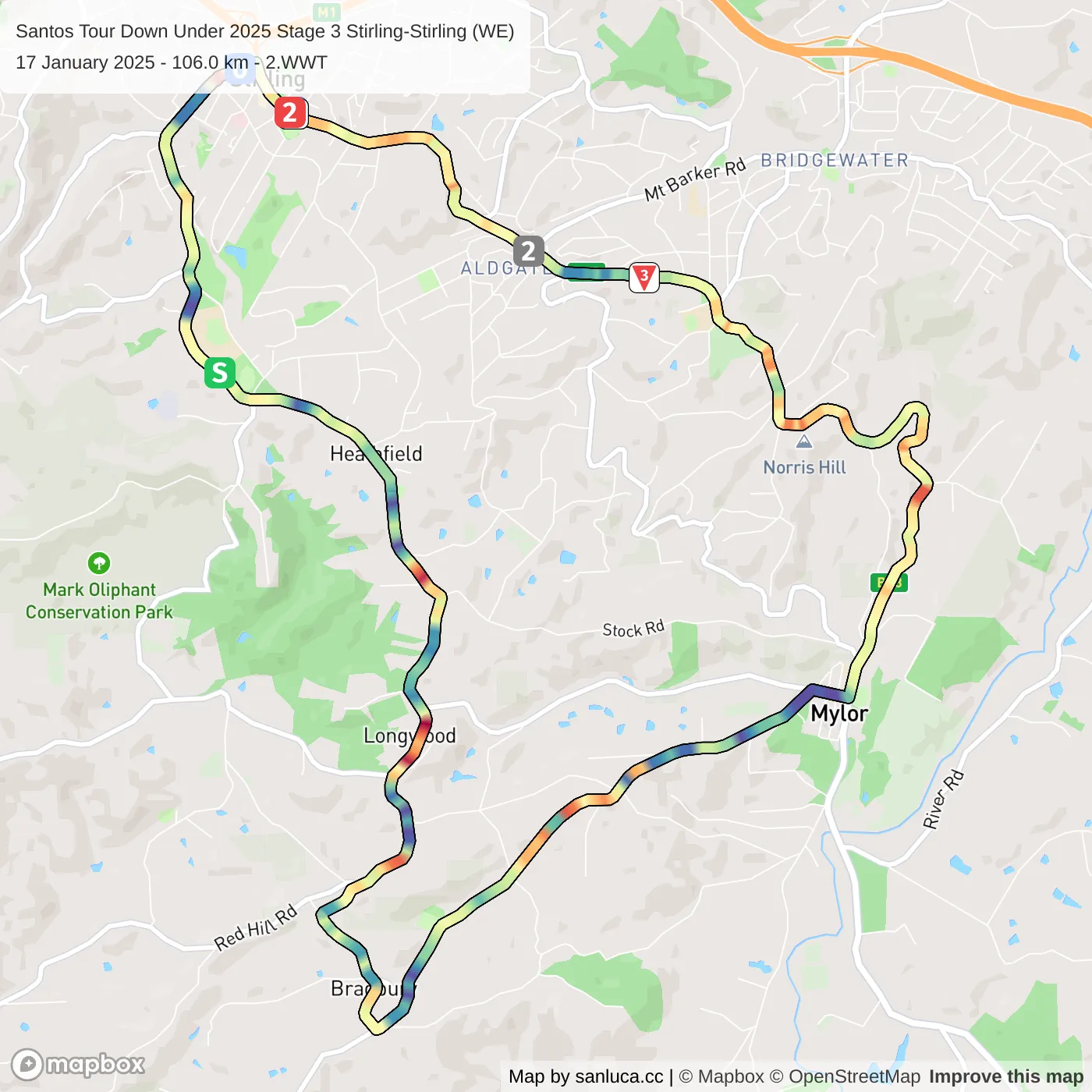 map of the route