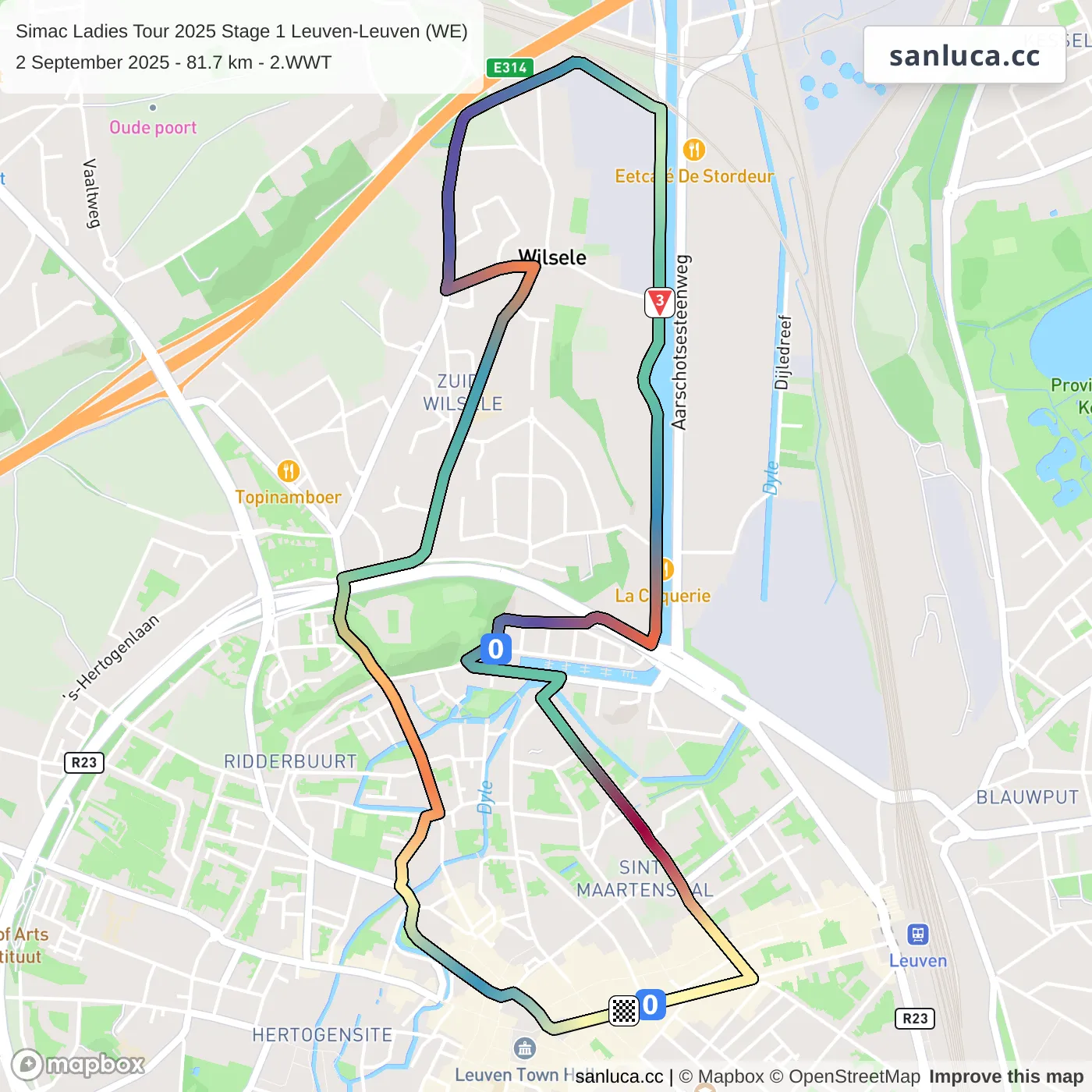 map of the route
