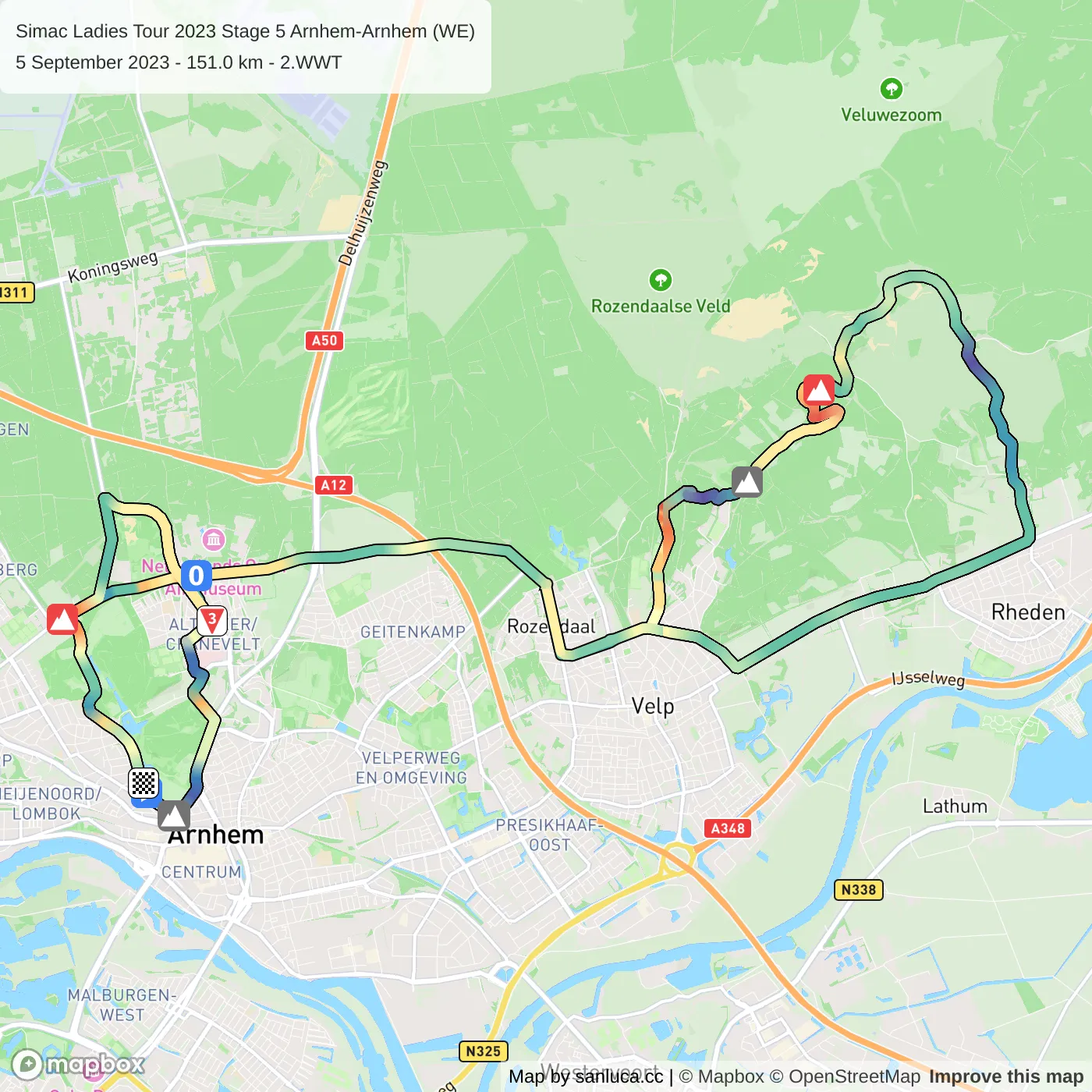 map of the route