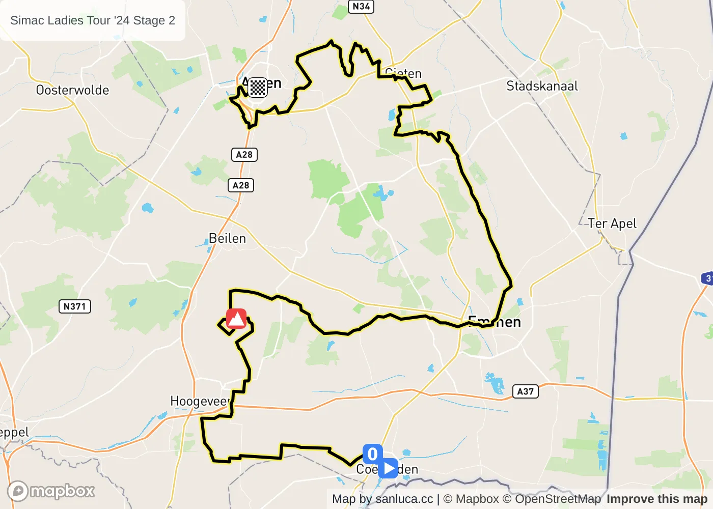 map of the route