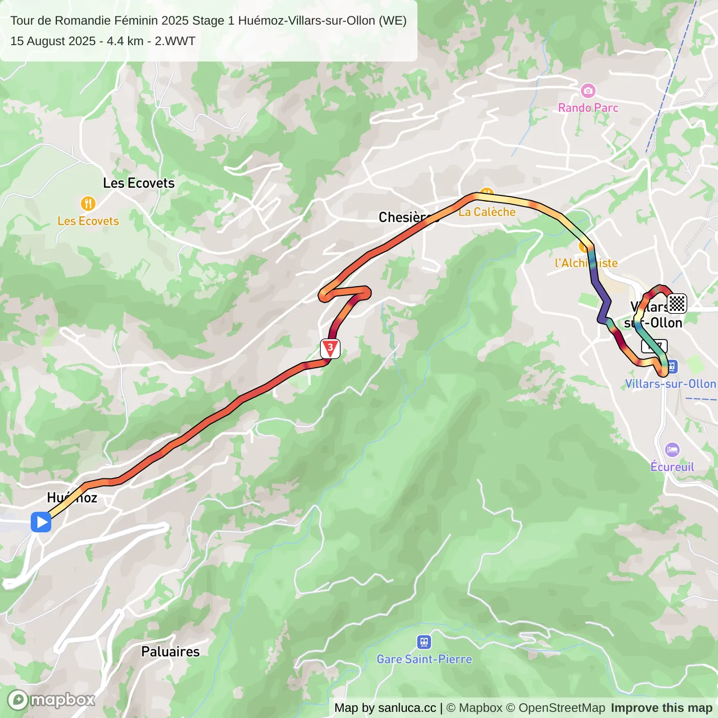map of the route