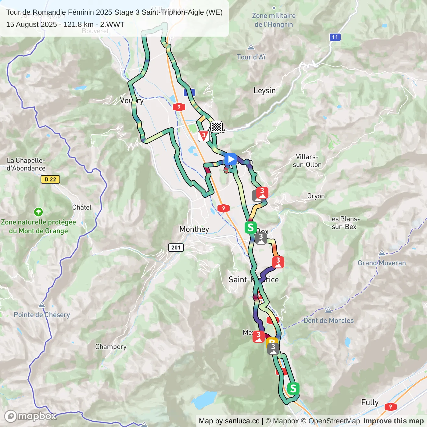 map of the route
