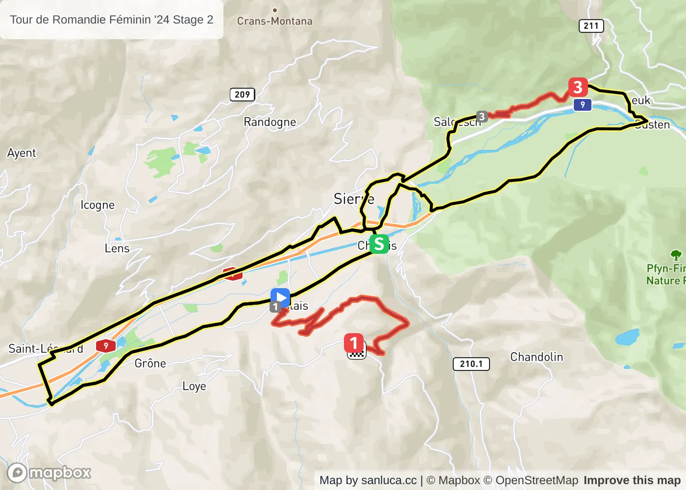 map of the route