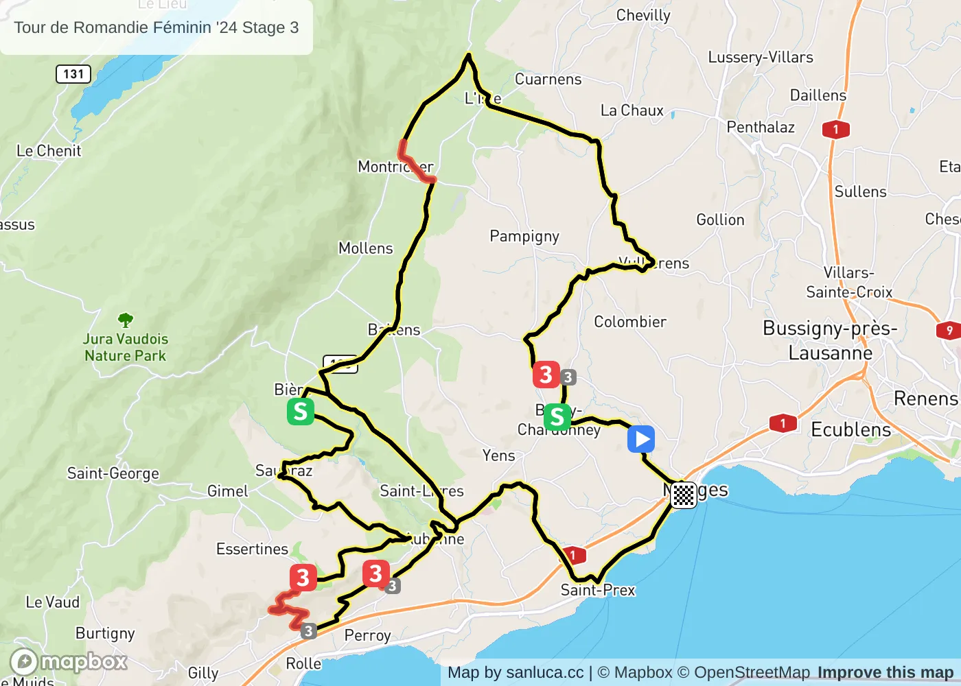 map of the route