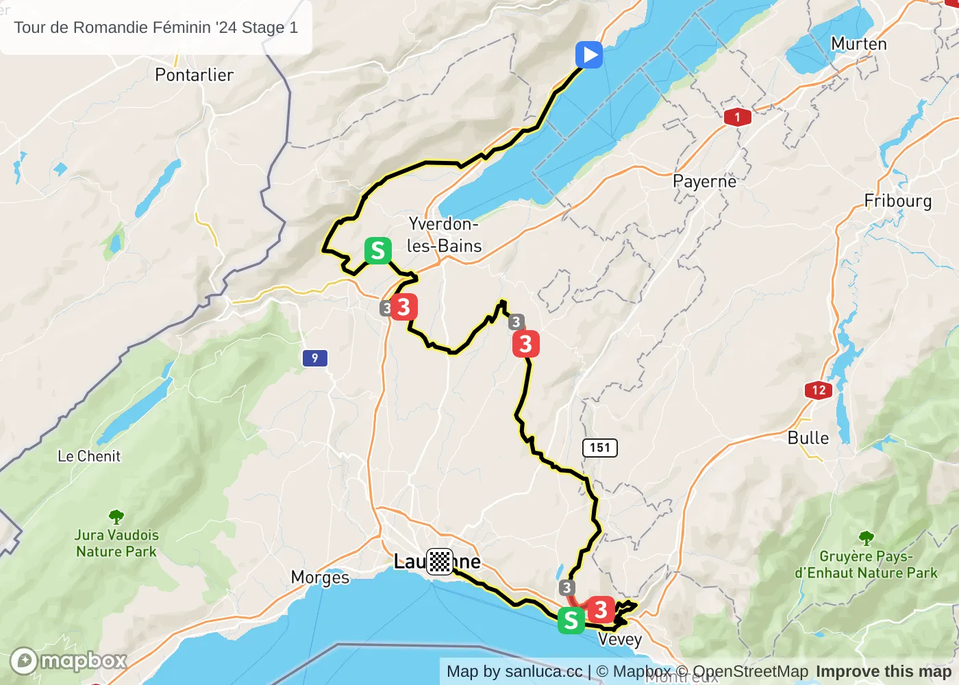 map of the route