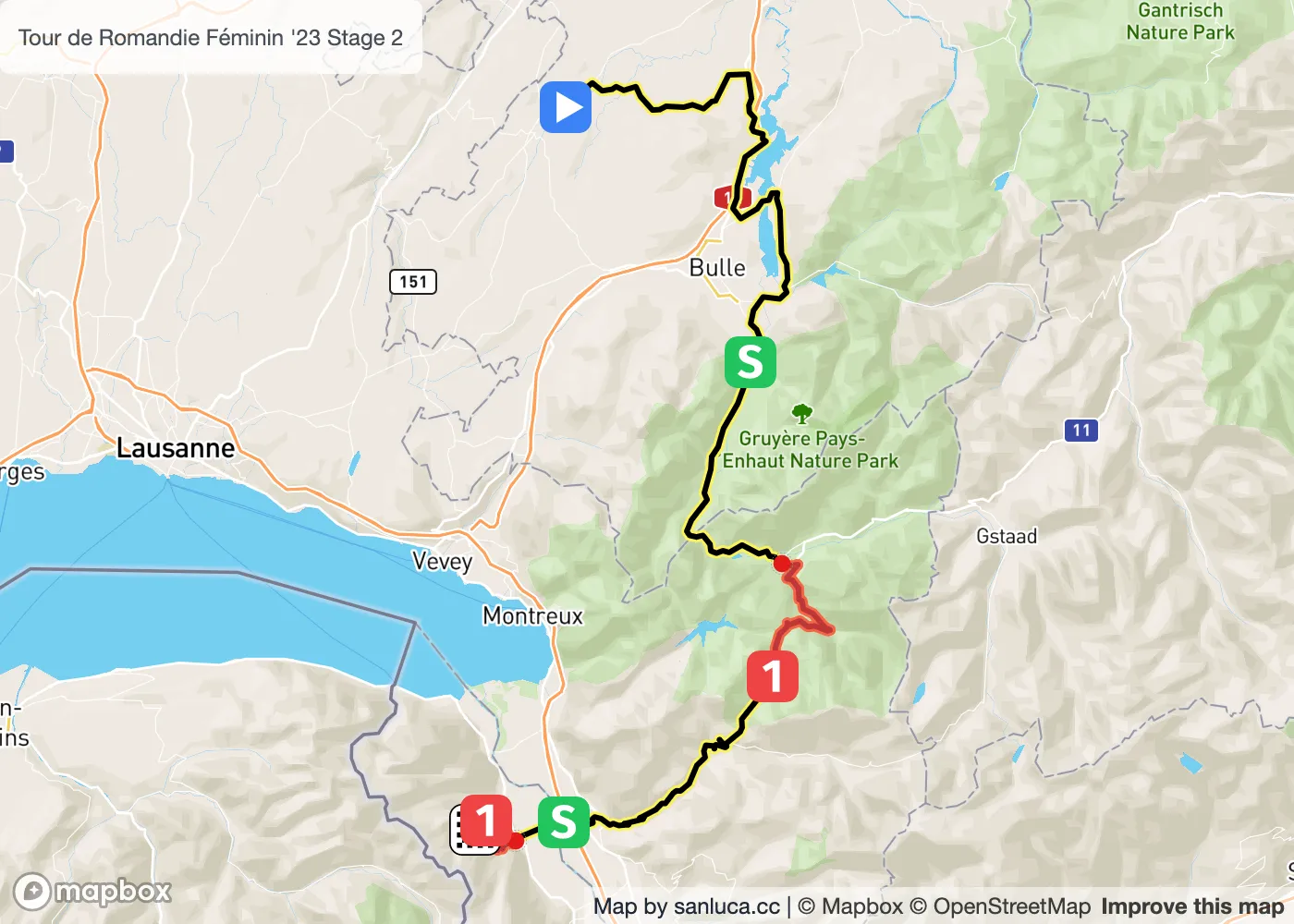 map of the route