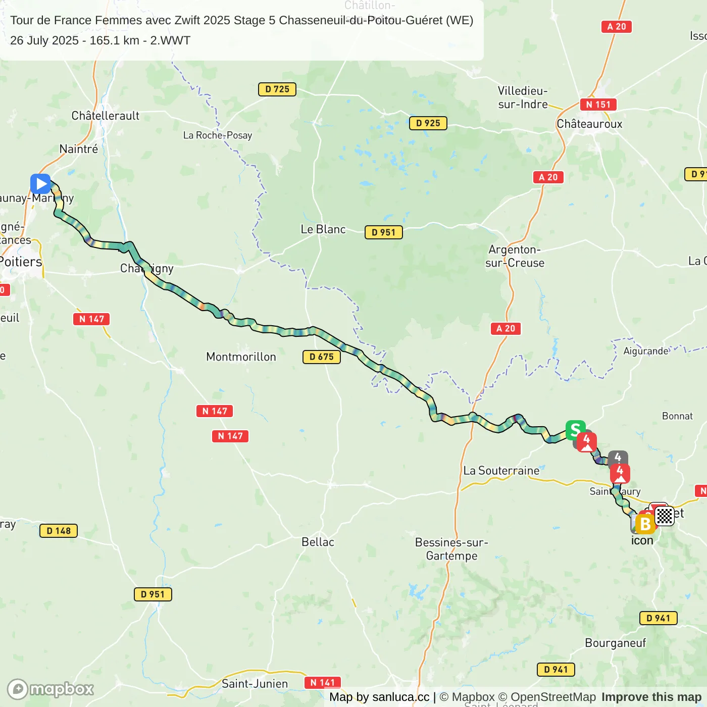 map of the route