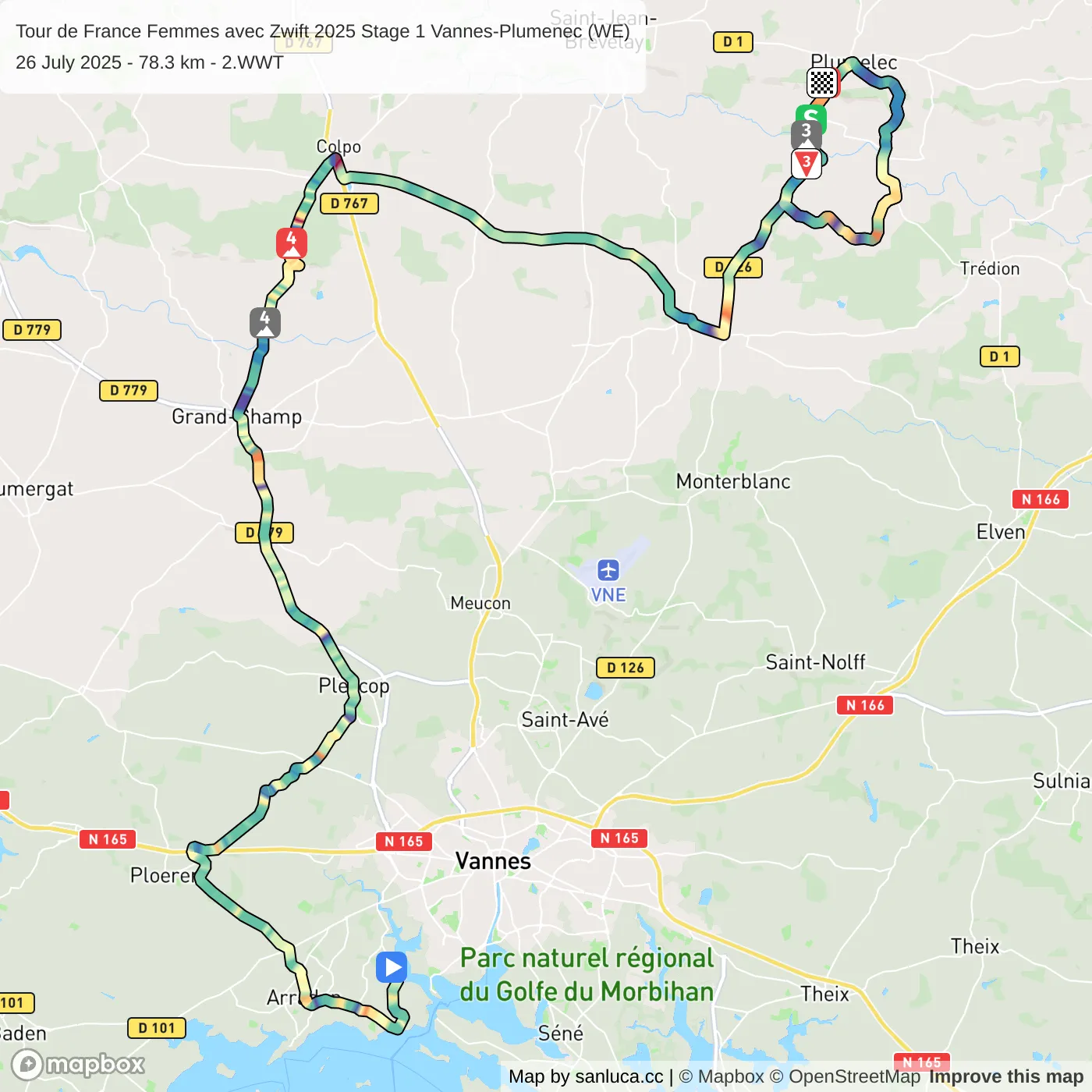 map of the route