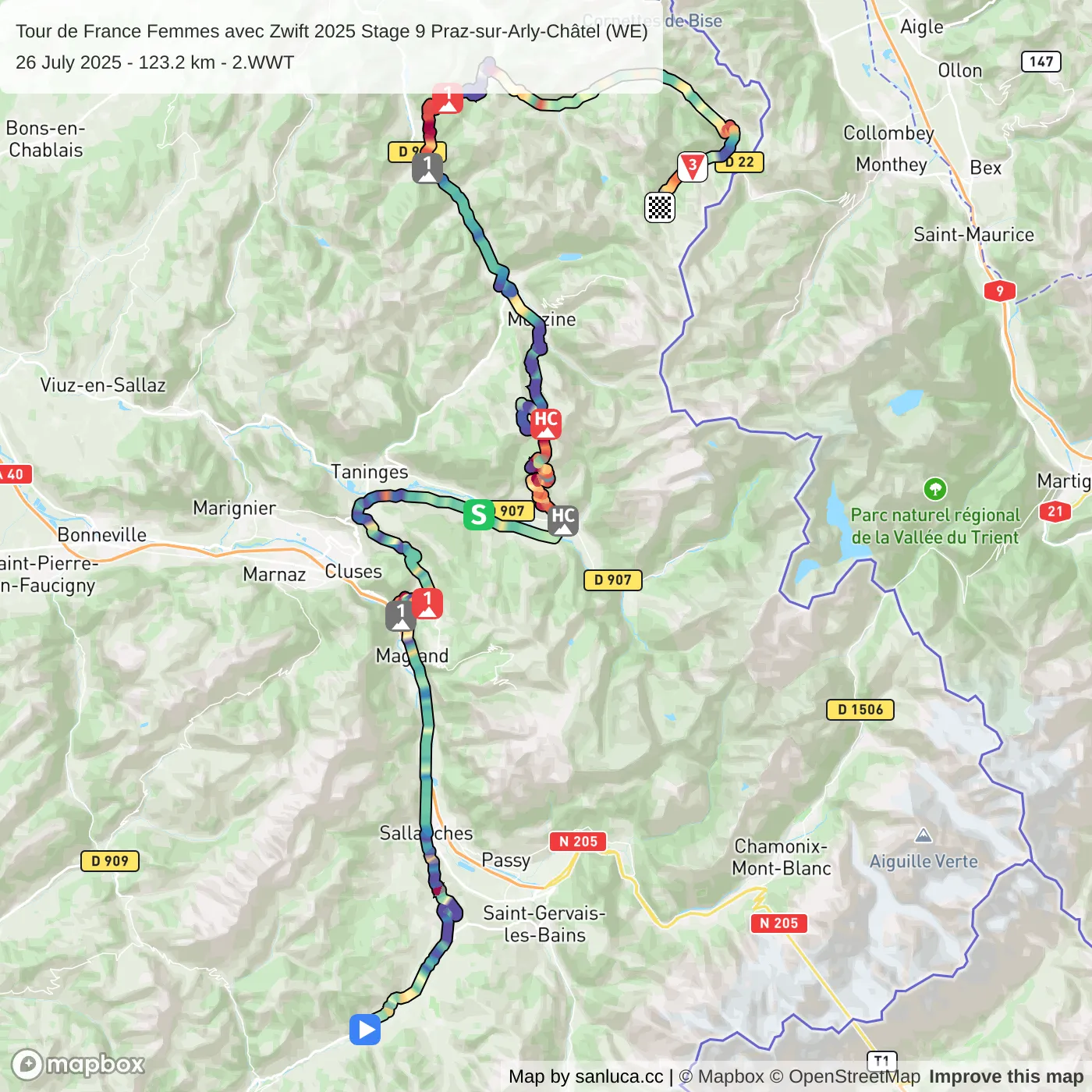 map of the route
