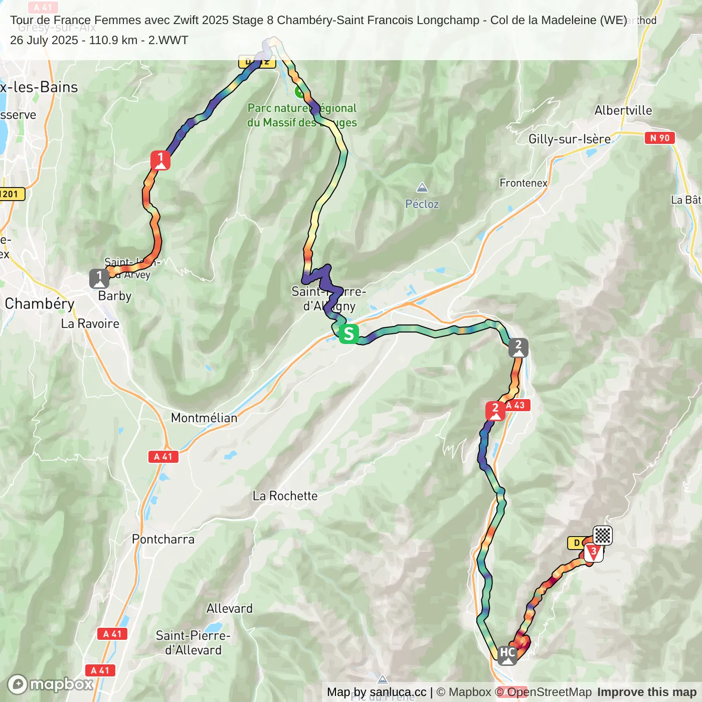map of the route