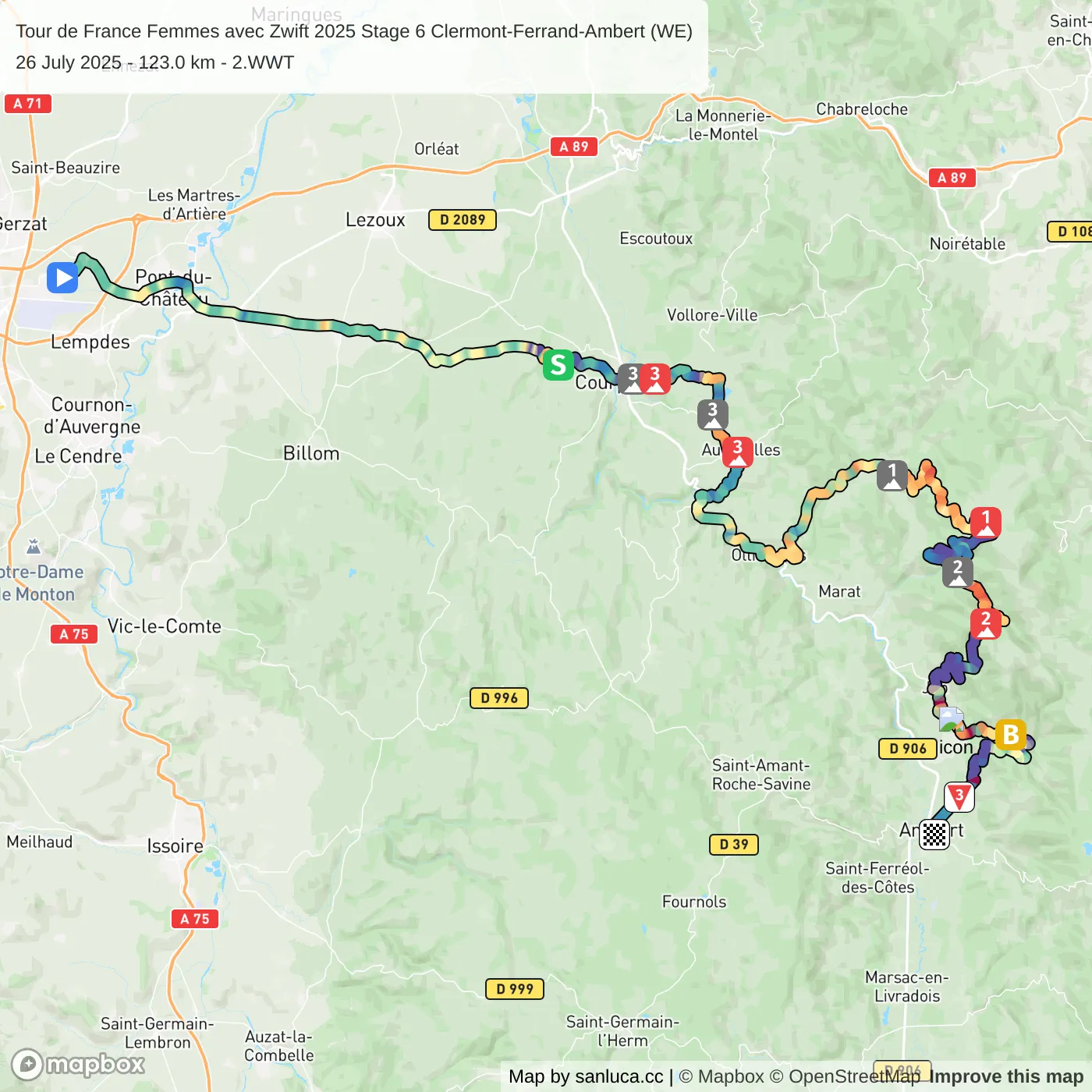 map of the route