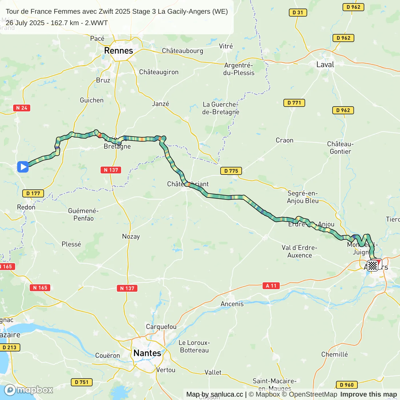 map of the route