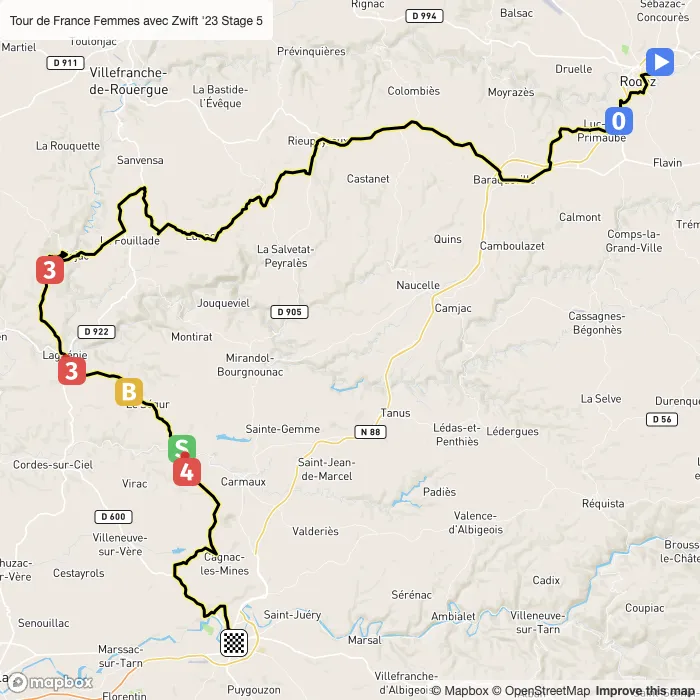 map of the route
