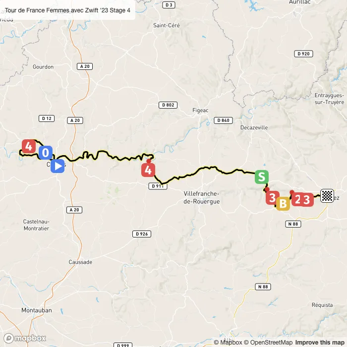 map of the route