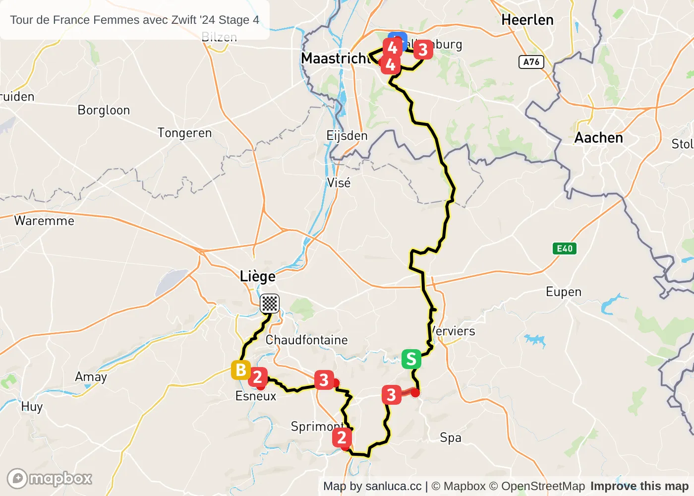 map of the route