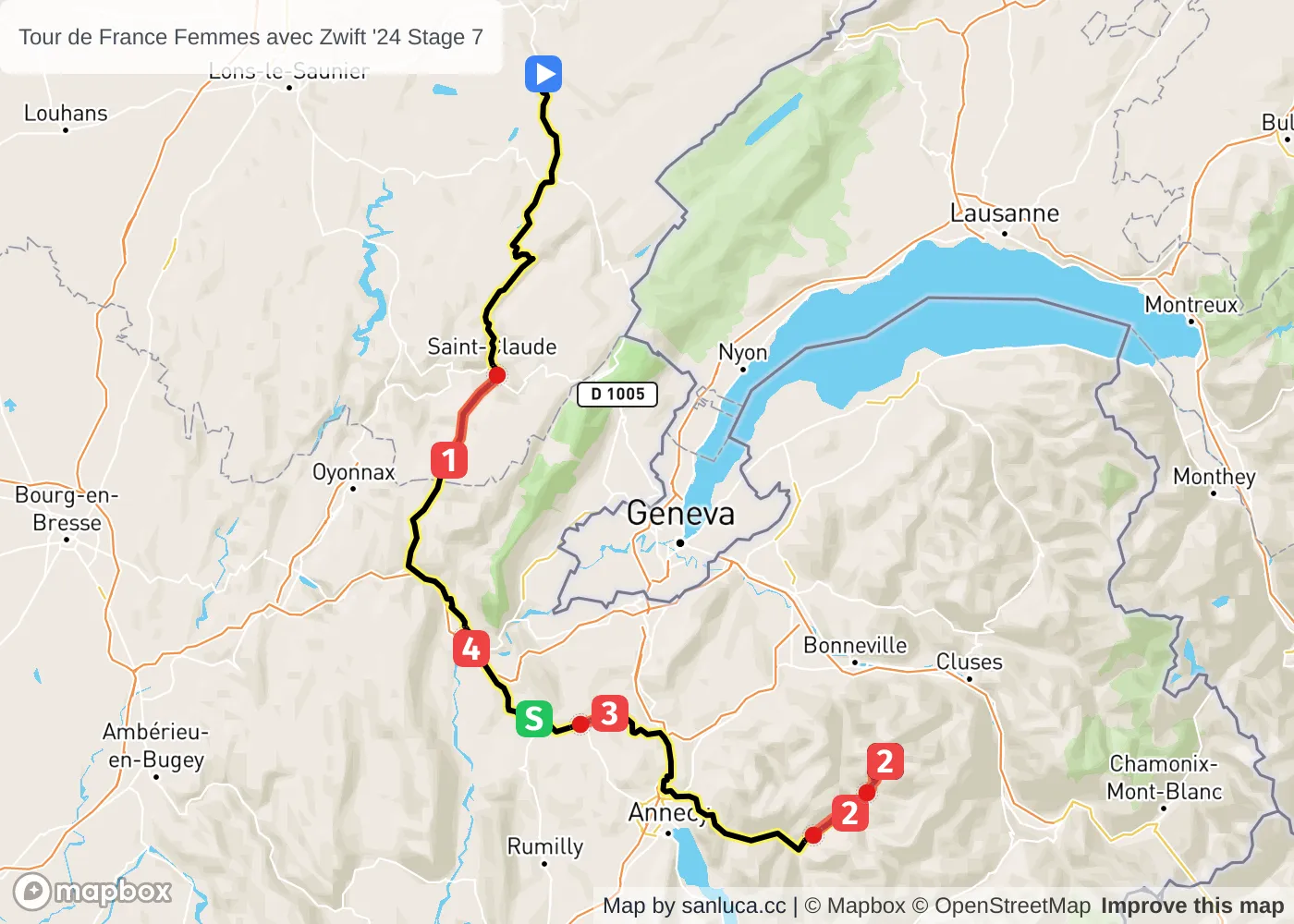 map of the route
