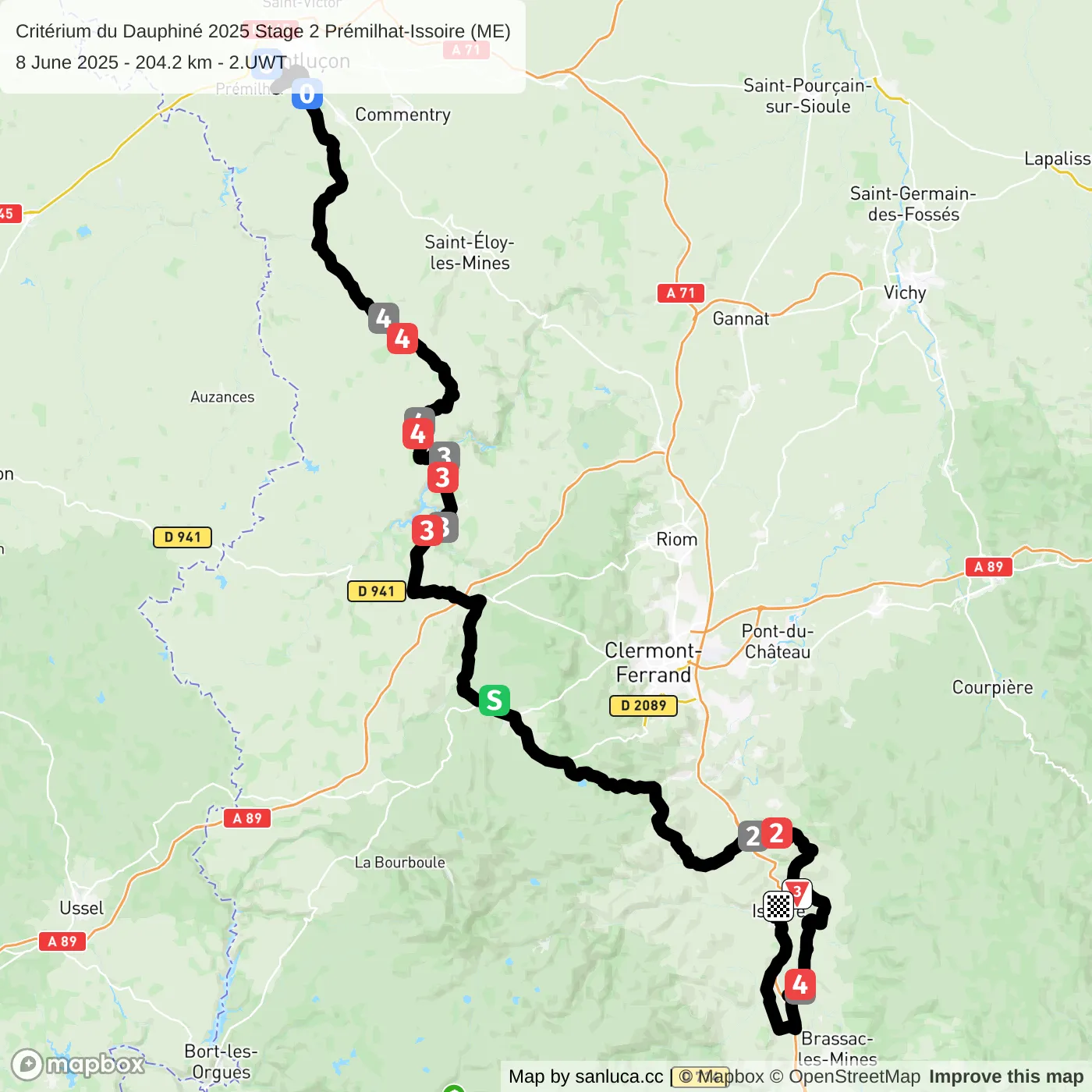 map of the route