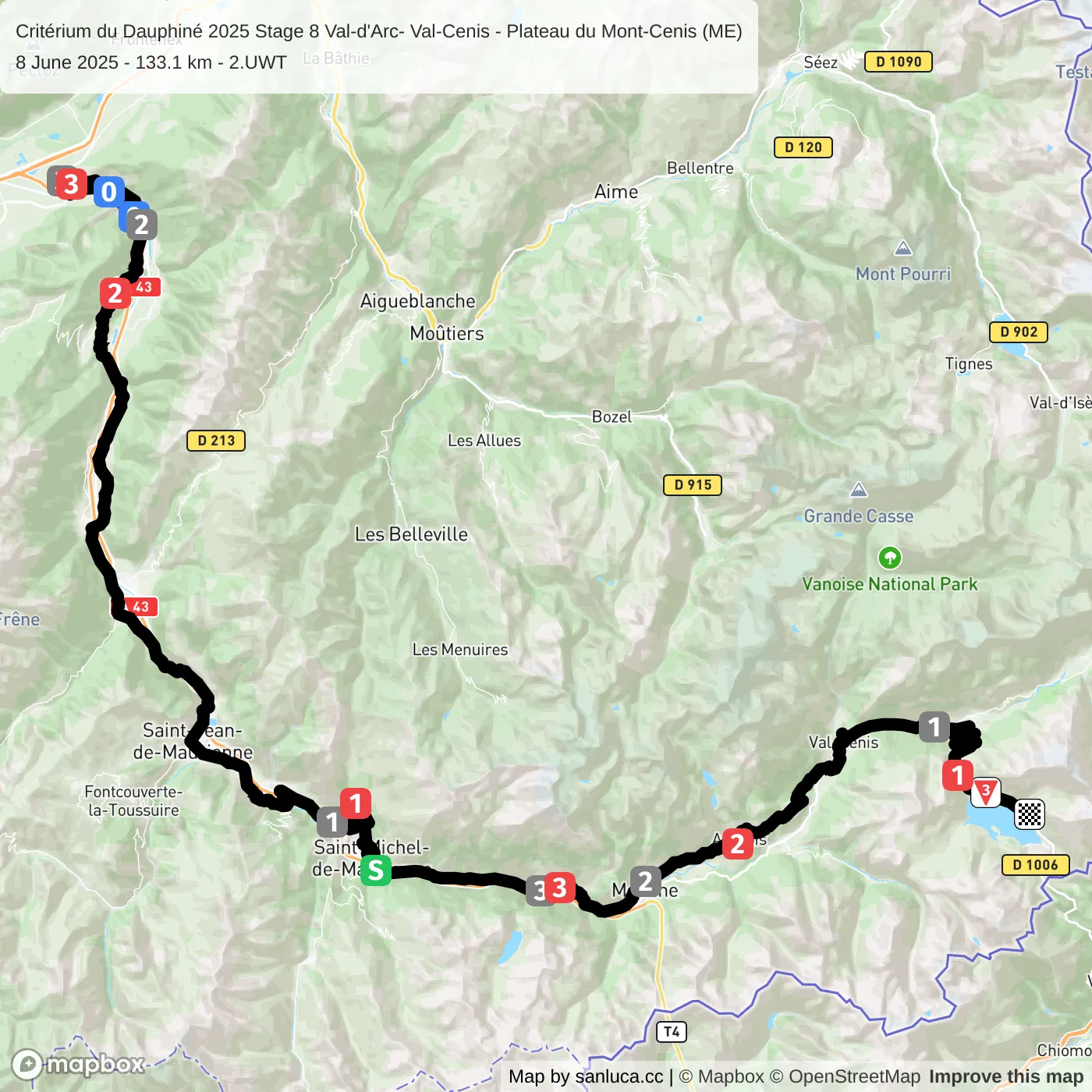 map of the route