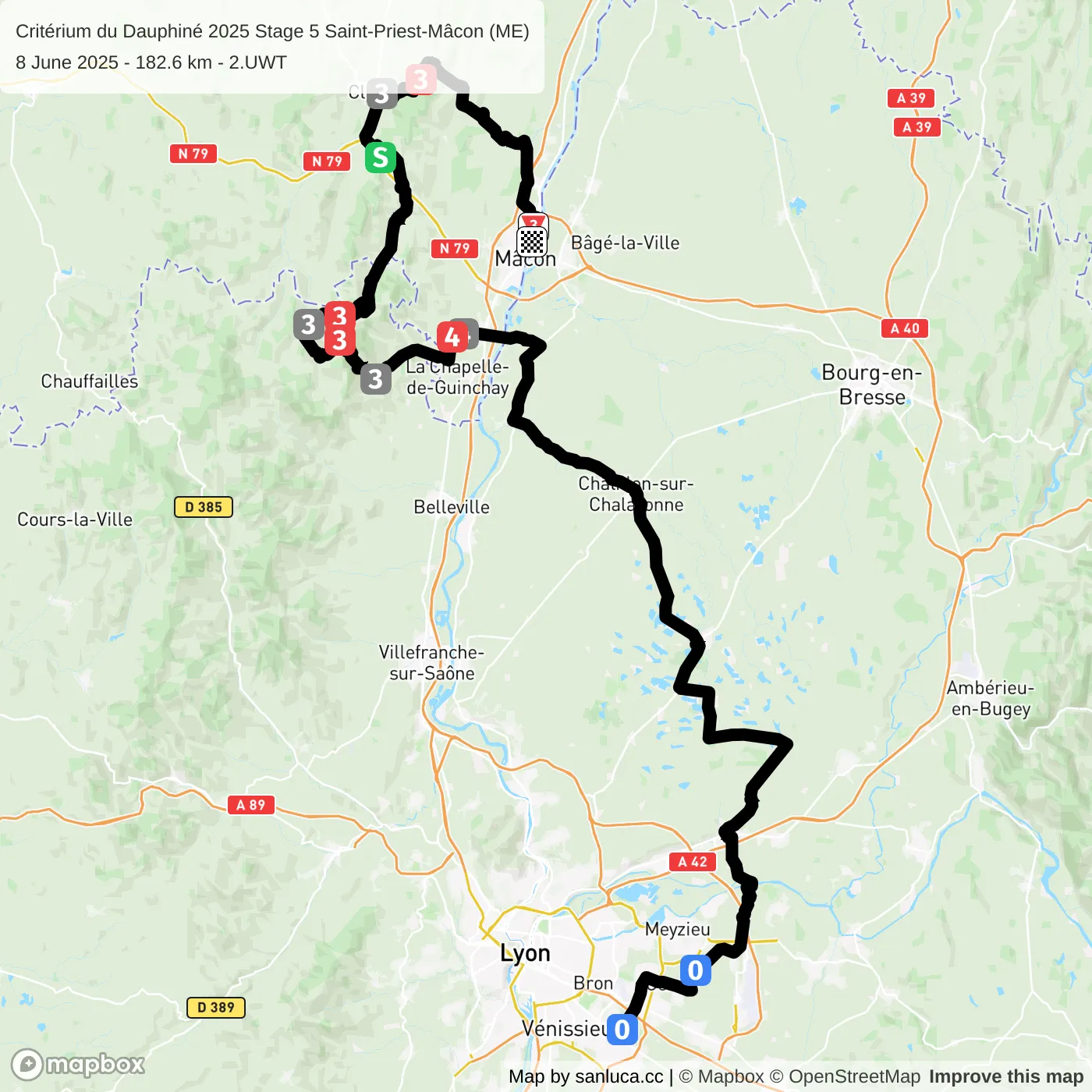 map of the route
