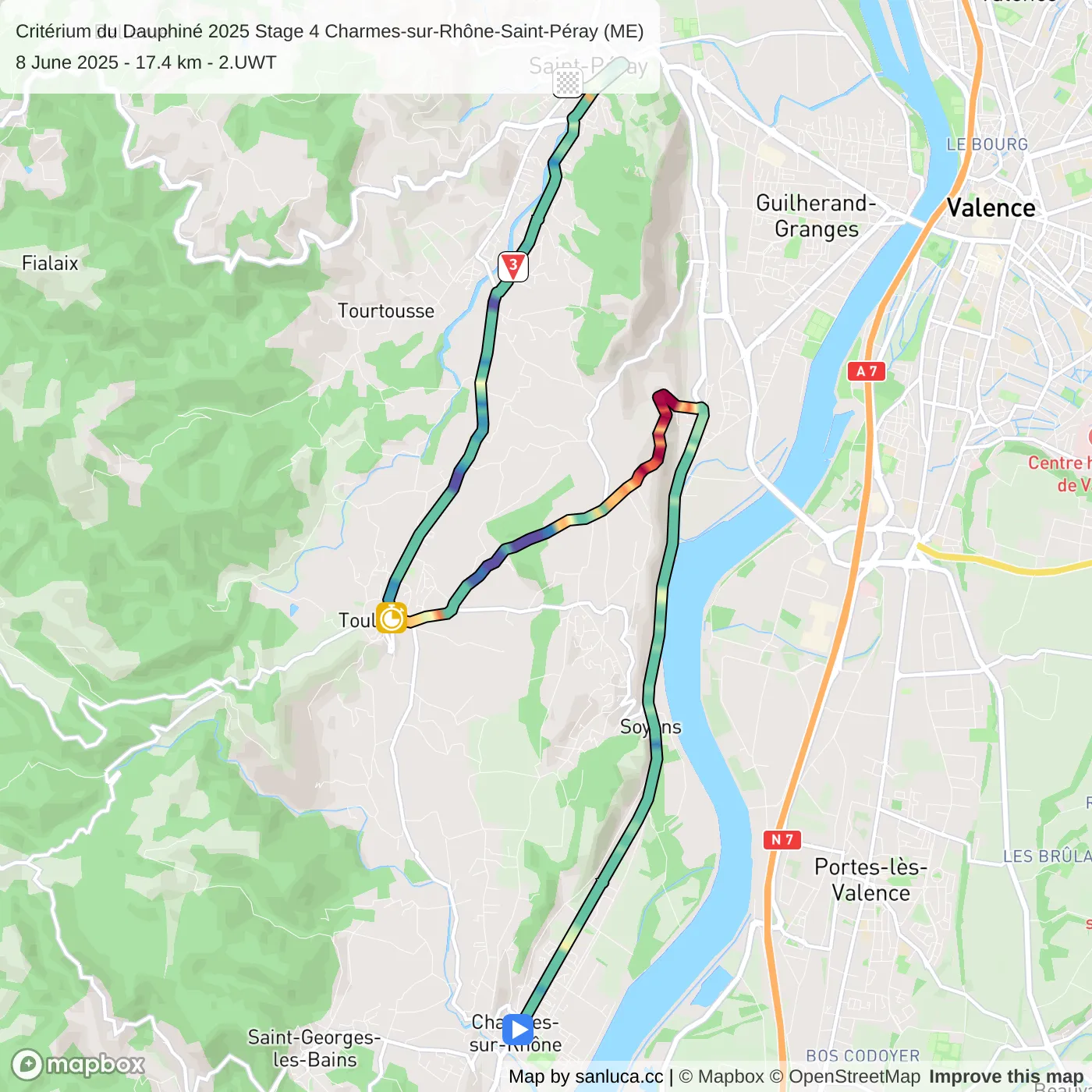map of the route