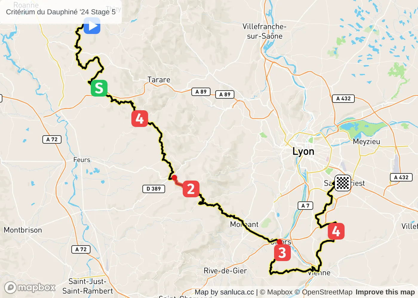map of the route