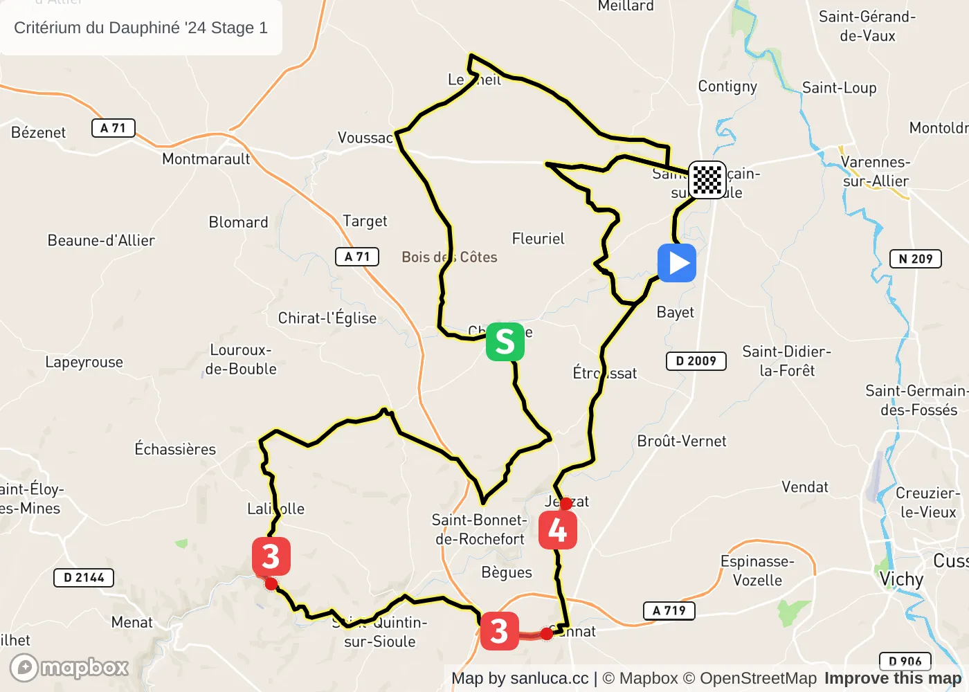 map of the route